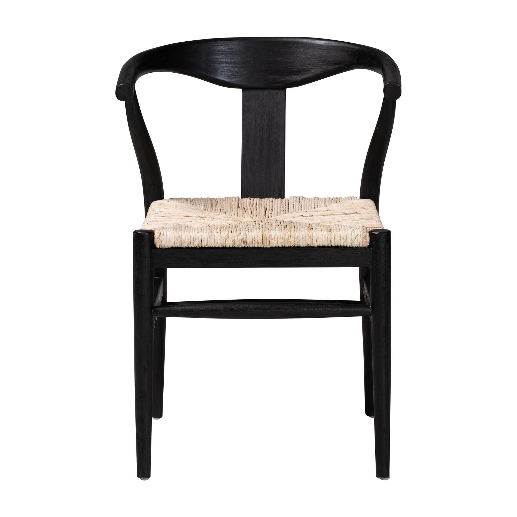Fika Wishbone Dining Chair with Handwoven Seagrass Seat, BLACK, alternate image number 2