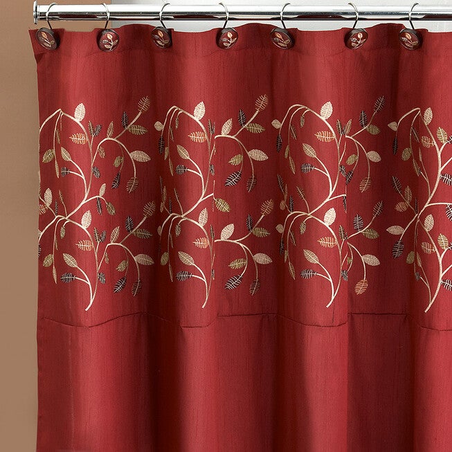 Aubury Shower Curtain, BURGUNDY, hi-res image number 0