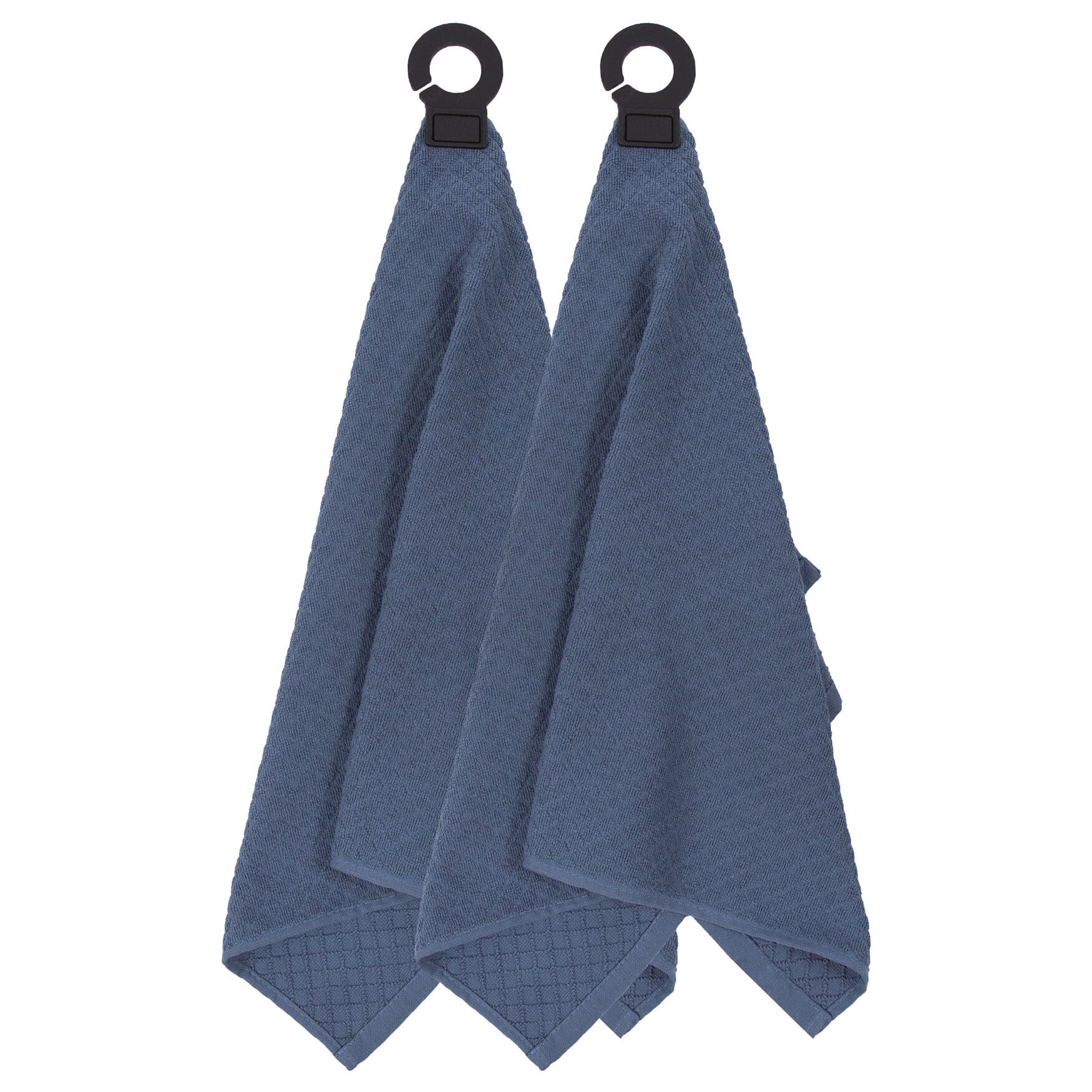Hook And Hang Woven Kitchen Towel, Set Of Two, FEDERAL BLUE, hi-res image number 0