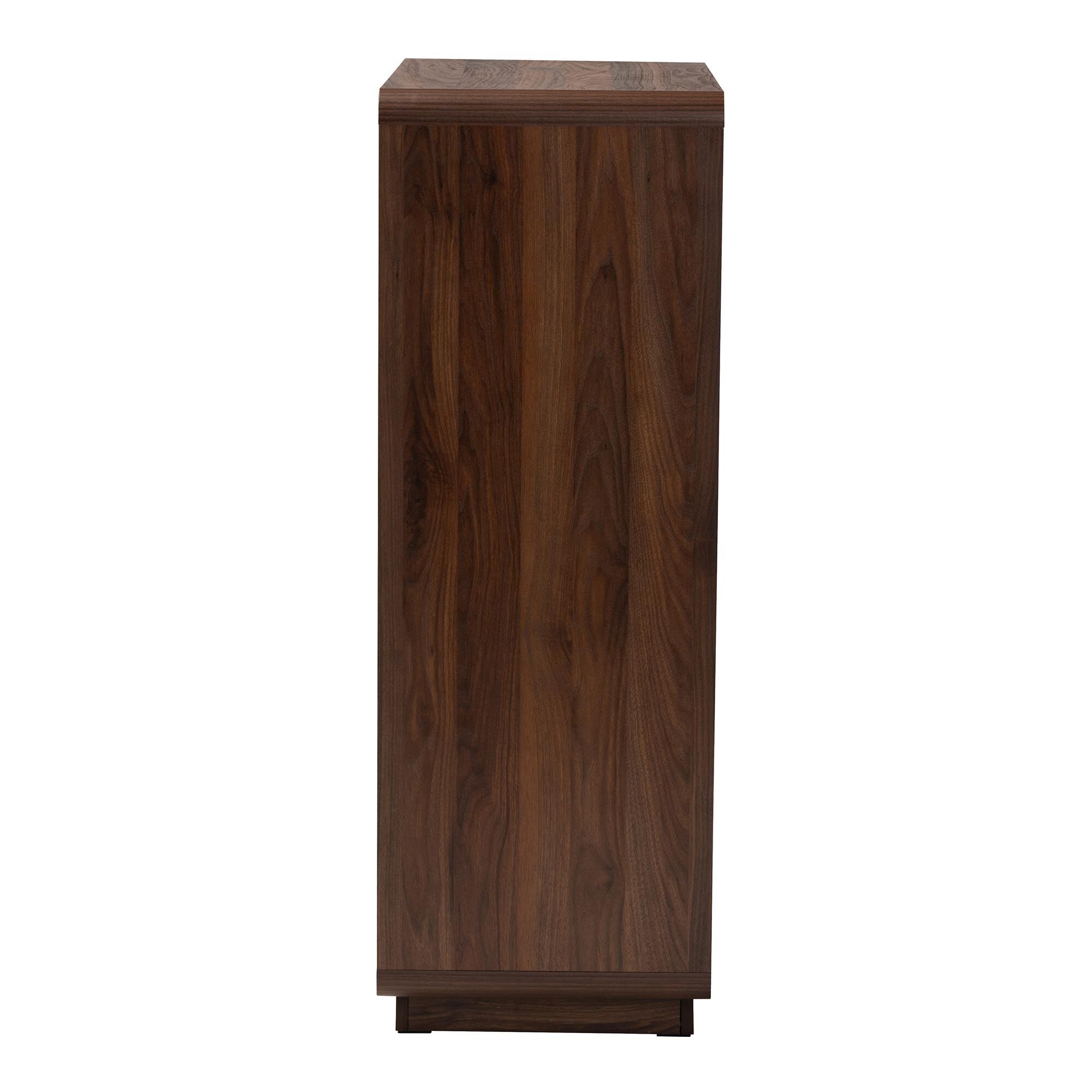 Jenibelle Classic Walnut Brown Wood 5-Drawer Chest with Rattan Drawer, BROWN, alternate image number 5