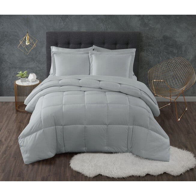 Antimicrobial Down Alternative 3-Pc. Comforter Set, GREY, hi-res image number null