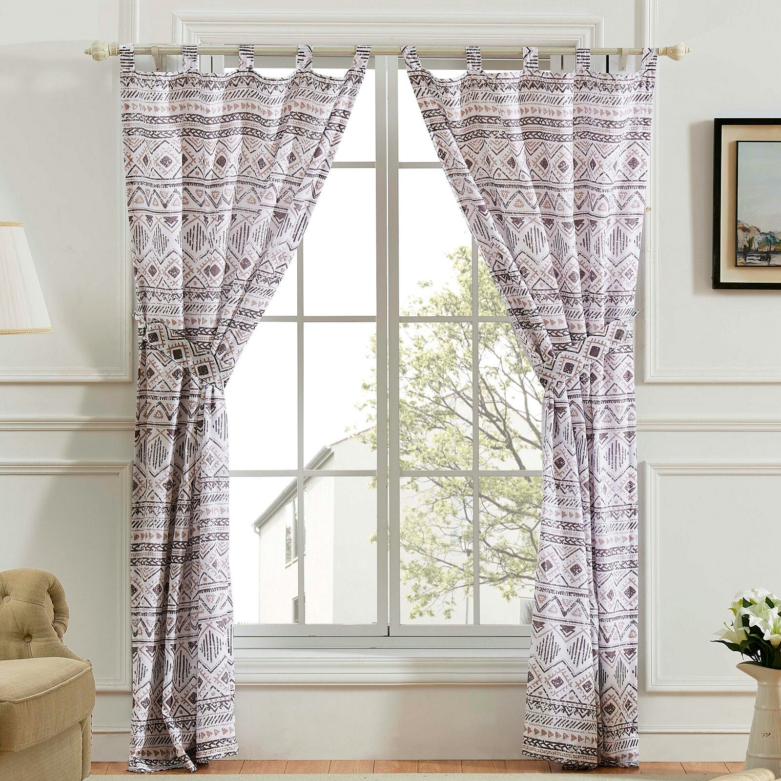 Denmark Window Curtain Panels, Set of 2, 84 inches, MULTI, alternate image number 3