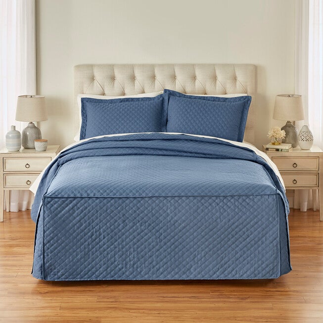 Pinsonic Fitted Bedspread, BLUE, hi-res image number null