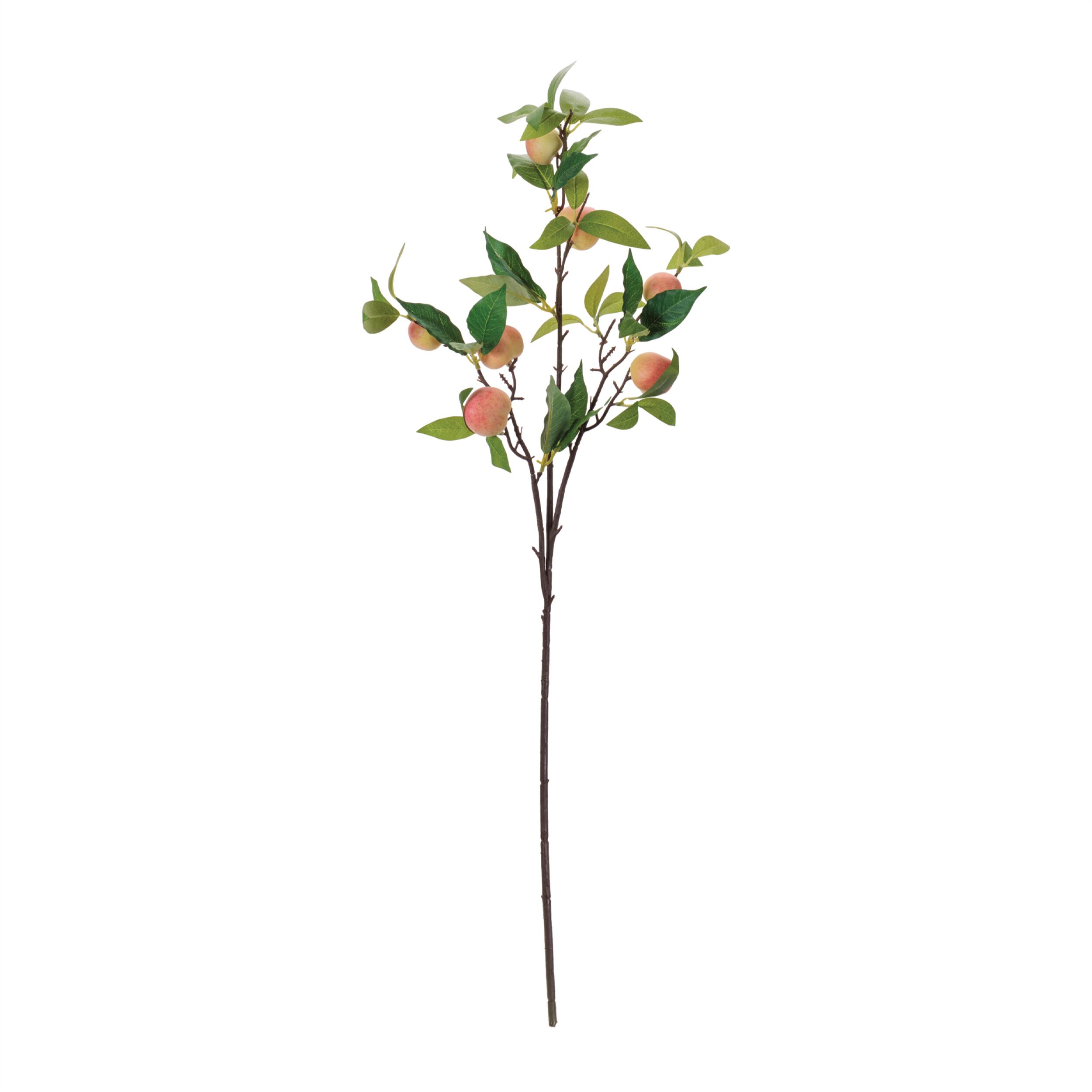 Peach Fruit Foliage Branch Set of 6, PINK GREEN, alternate image number 1