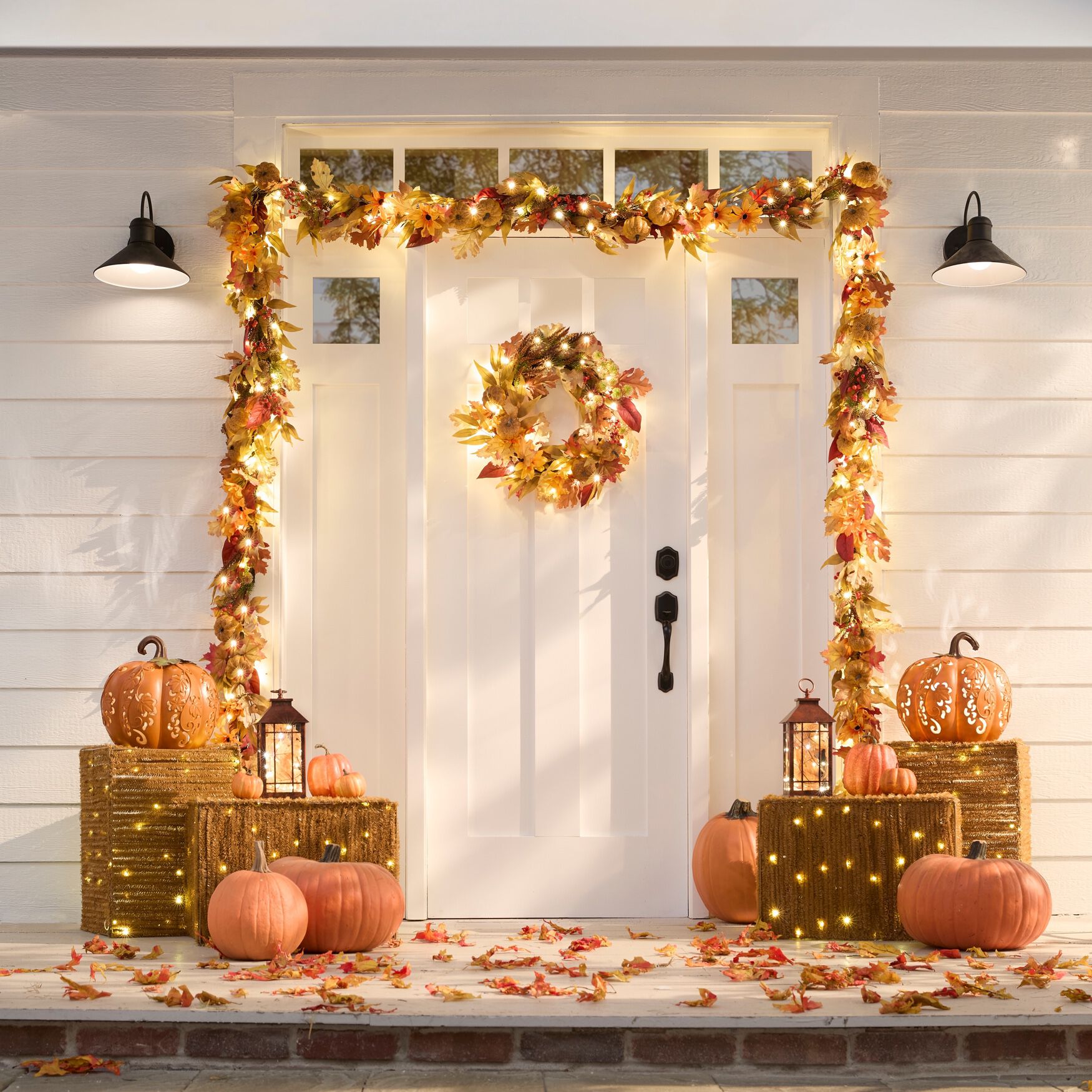 24 inches Pre-Lit Harvest Daisy Wreath, , alternate image number 3