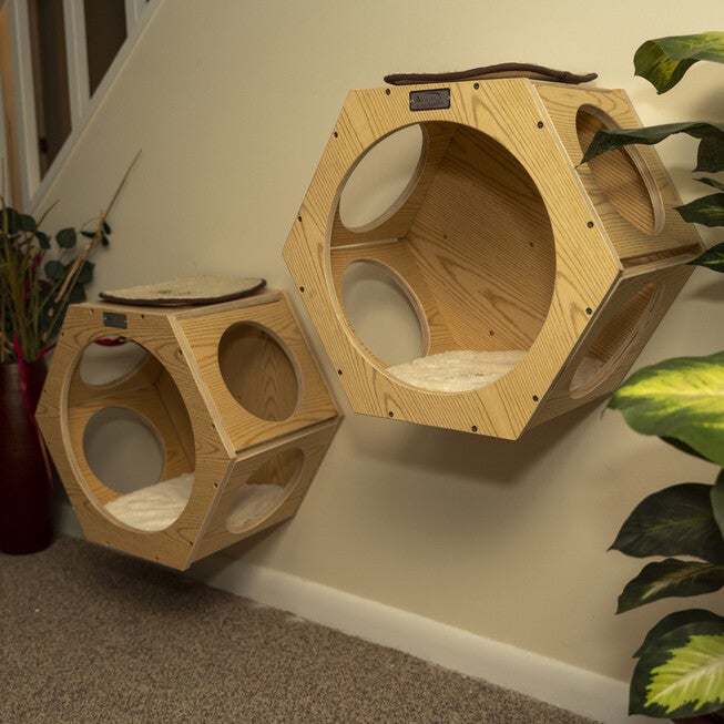 Armarkat Real Wood Wall Series: Set Of Two Natural Wood Wall Tree Additions W2107A Cat Tree, , alternate image number 2