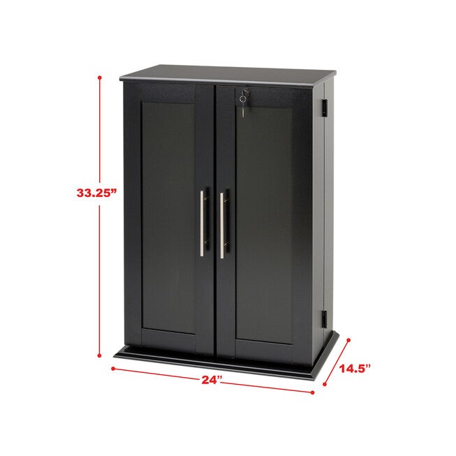 Locking Media Storage Cabinet with Shaker Doors, , alternate image number null