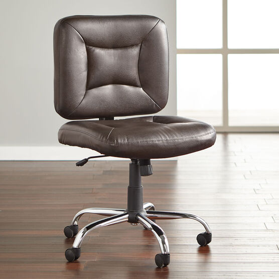 Big and Tall Armless Office Chair, BROWN, hi-res image number null