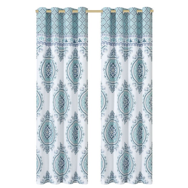 Afton 84 Inch Grommet Panel Pair, BLUE, alternate image number null