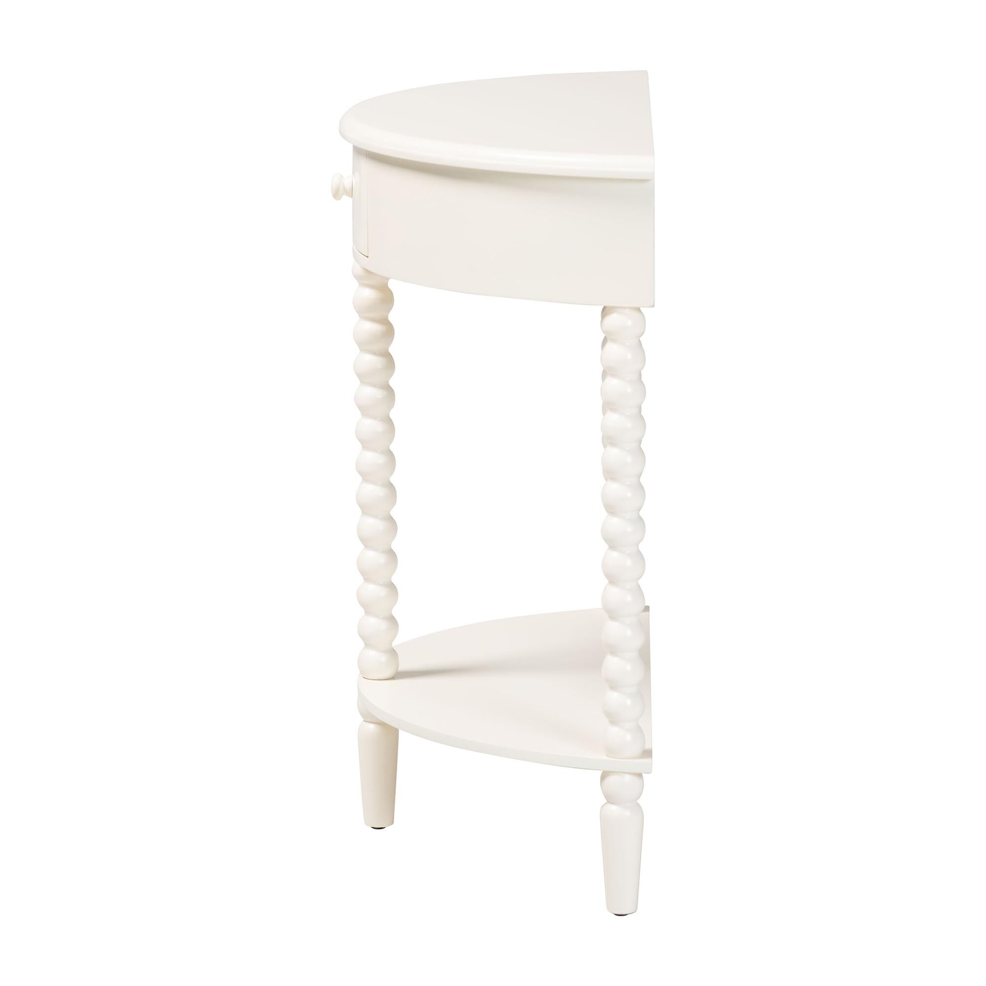 Raynera Bobbin-Leg Demilune Console Table, WHITE, alternate image number 4