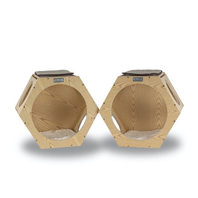 Armarkat Real Wood Wall Series: Set Of Two Natural Wood Wall Tree Additions W2107A Cat Tree, BEIGE, hi-res image number 0