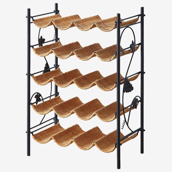 Wicker Wine Rack, HONEY, hi-res image number null