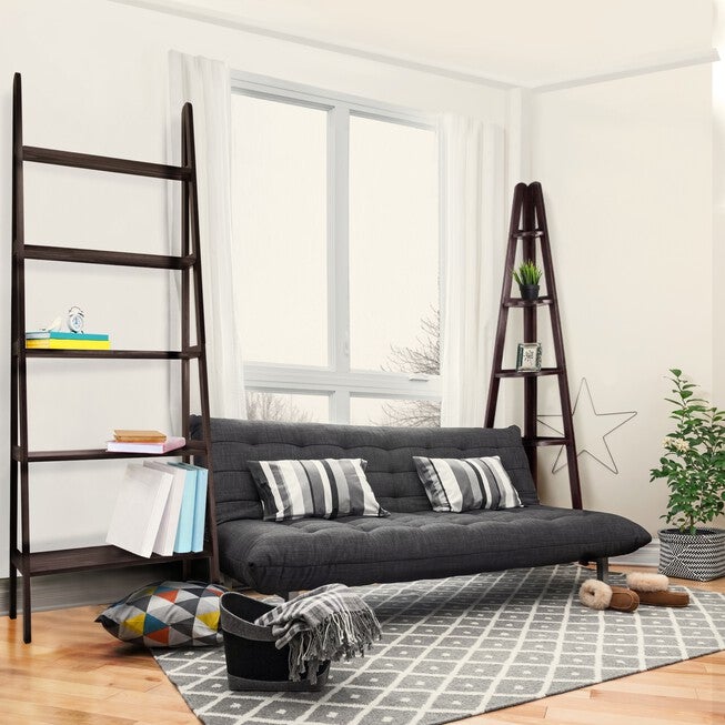 5-Shelf Corner Ladder Bookcase-Espresso, , alternate image number 13