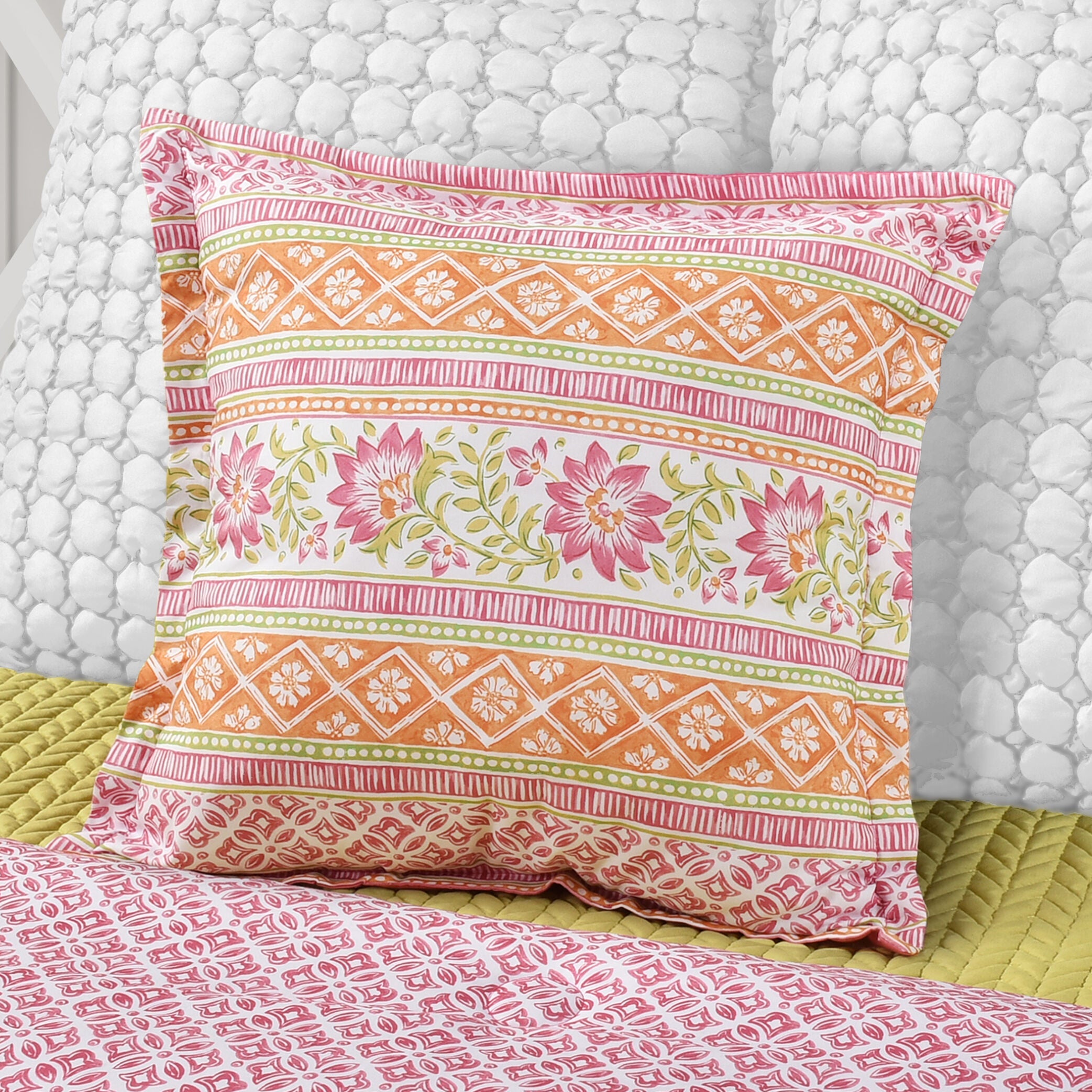 SHILOH 18 inches SQUARE DECORATIVE THROW PILLOW, PINK, alternate image number 2