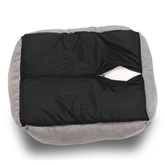 Orthopedic rectangle bolster Pet Bed,Dog Bed, super soft plush, Medium 25x21 inches Gray, , alternate image number null