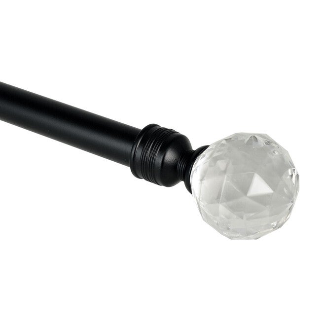 48 inches-86 inches Rod set with Disco Finial, BLACK, hi-res image number null