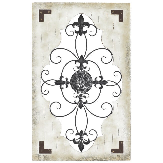 Cream Rustic Ornamental Wood Wall Décor, CREAM, hi-res image number null