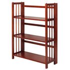 3-Shelf Folding Stackable Bookcase 27.5" Wide-Mahogany, , alternate image number null