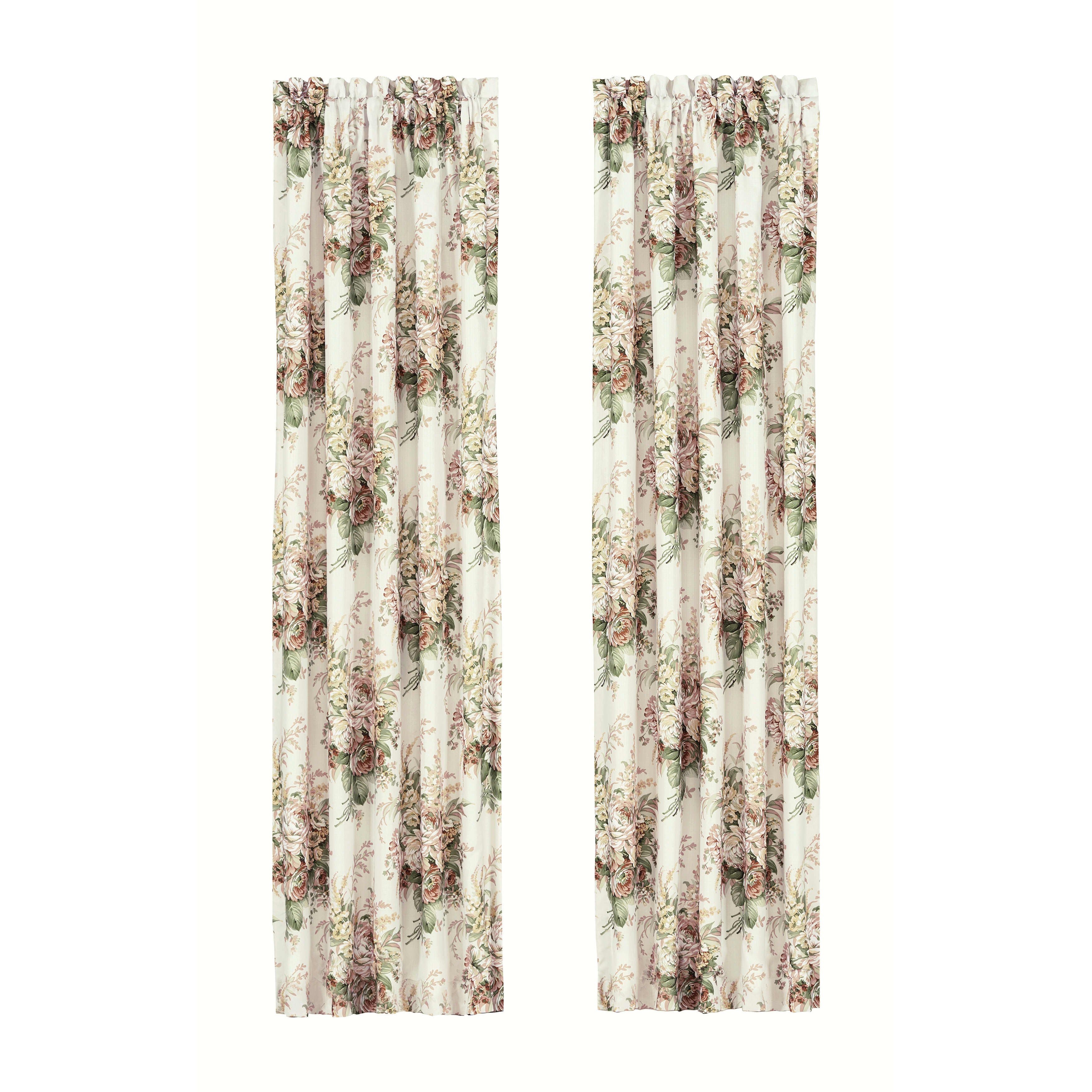 Estelle Coral 84 Inch Window Panel Pair, CORAL, alternate image number null