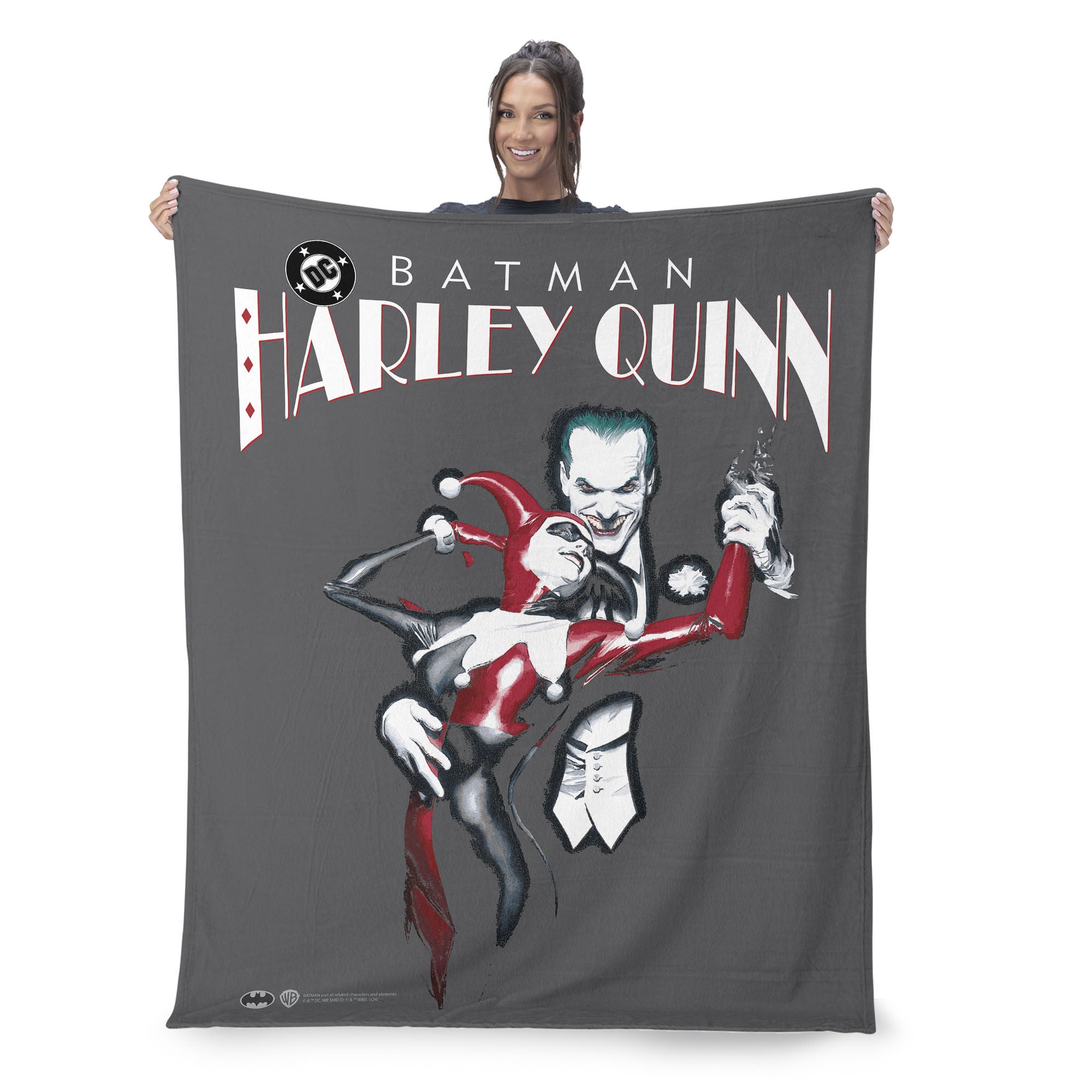 Warner Bros. DC Joker Tango Silk Touch Throw Blanket 50x60 Inches, BLACK, on-hover image number 1