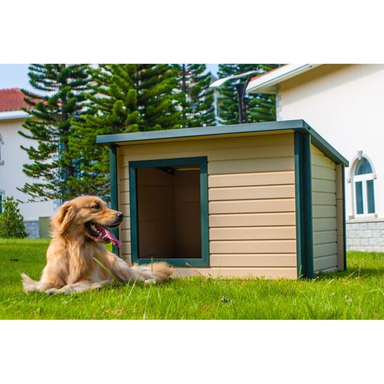 Rustic Lodge Pet Dog House, MAPLE, hi-res image number null