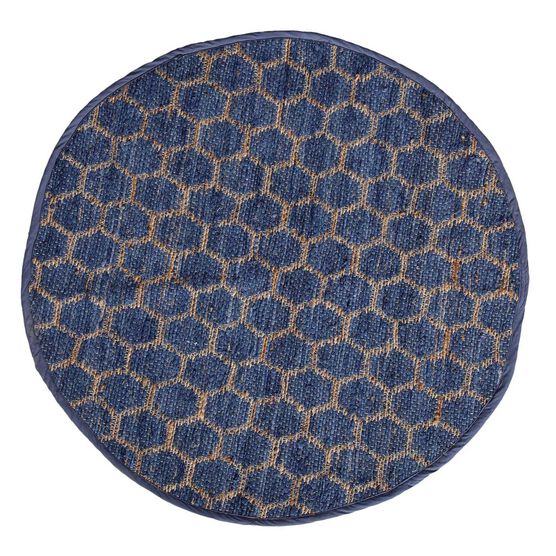Beehive Modern Collection Area Rug Round, BLUE, hi-res image number null