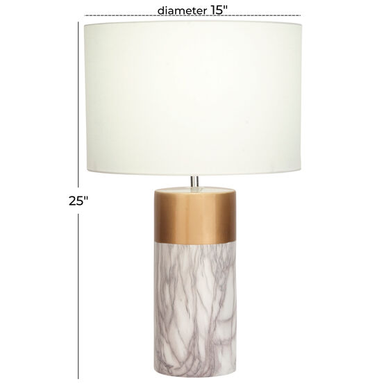 Cosmoliving By Cosmopolitan White Stone Table Lamp, , alternate image number null