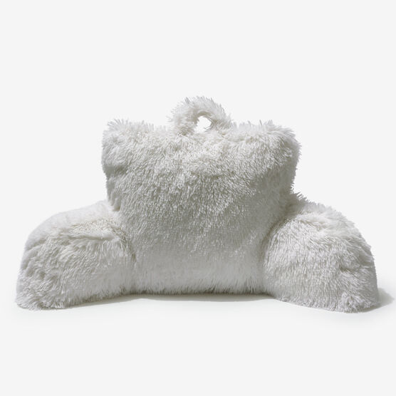 Lola Shaggy Backrest Pillow, WHITE, hi-res image number null