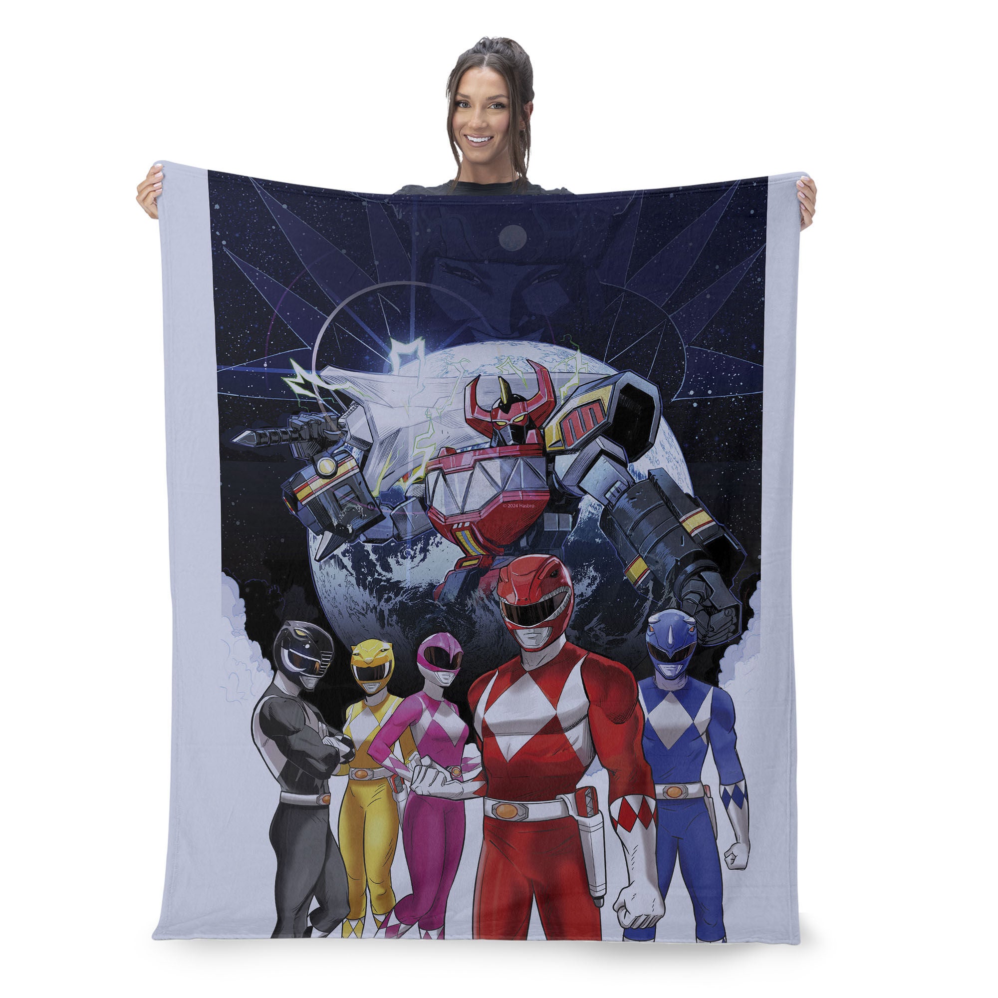 Hasbro Power Rangers Mighty Morphin Silk Touch Throw Blanket 50X60 Inches, POWER RANGER, on-hover image number 1