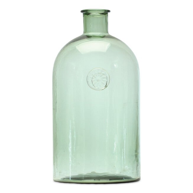 Vase 6.25 inchesD x 12 inchesH Glass, GREEN, hi-res image number 0