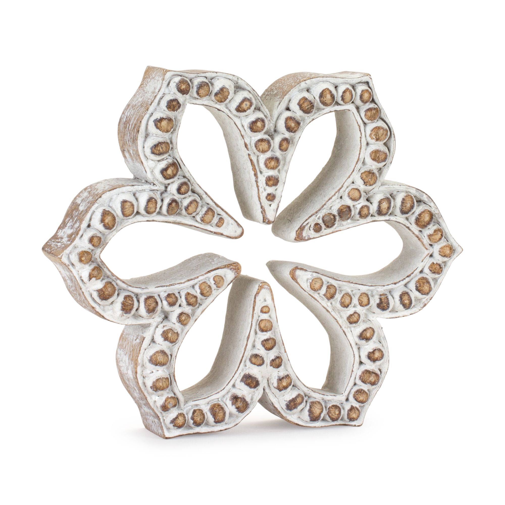 Flower Outline (Set of 3) 5.75 inchesH, 6.5 inchesH, 7 inchesH Resin, BROWN/WHITE, alternate image number 3