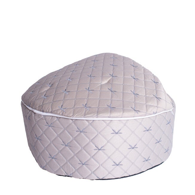 Cuddle Cave Cat Bed With Detachable & Collasible Zipper Top, Small, Pale Silver and Beige, , alternate image number null