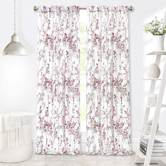 Misty Back Tab Window Curtain Panel, BLUSH, hi-res image number null