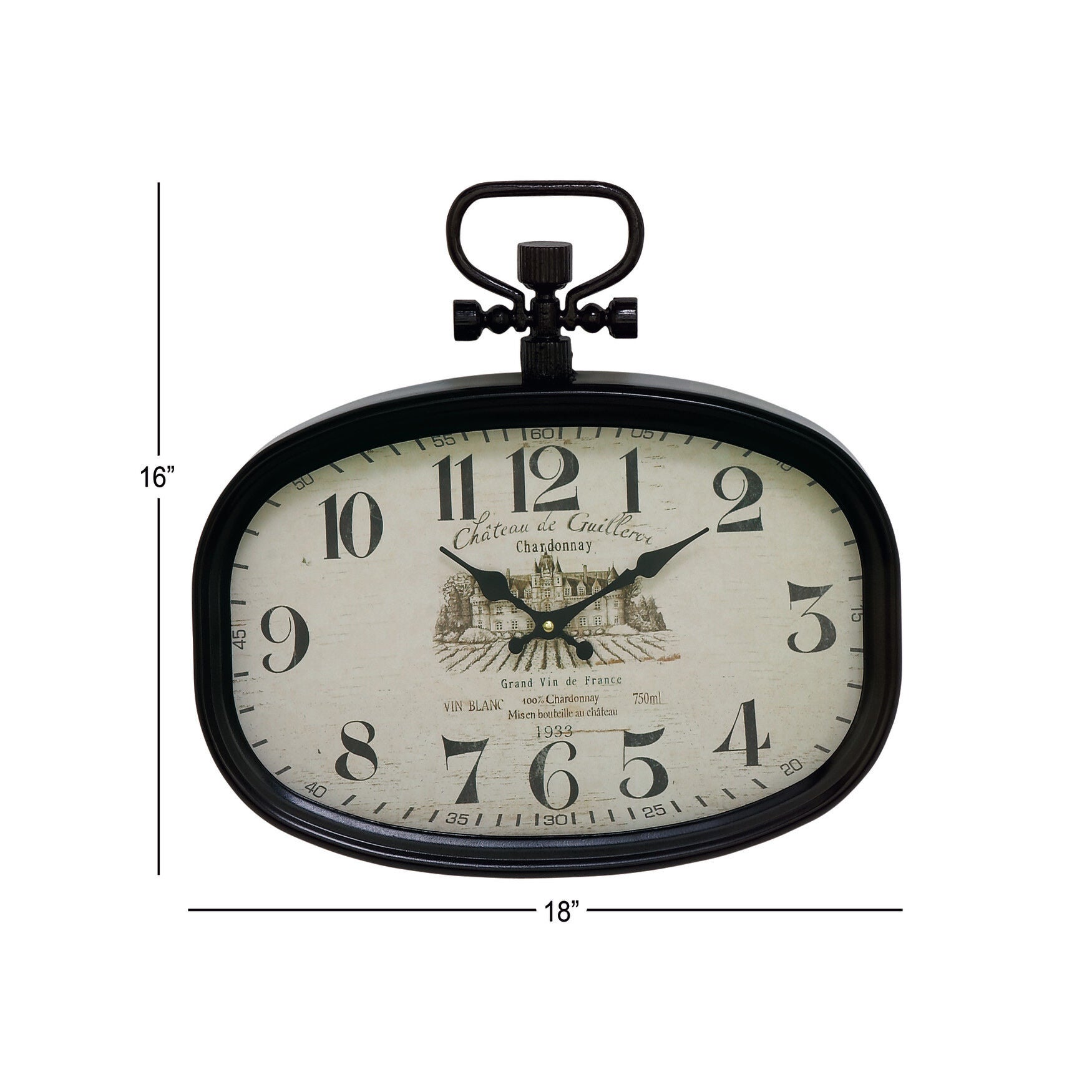 White Vintage Metal Wall Clock, , alternate image number 4