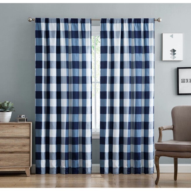 Everyday Buffalo Plaid Drapes, , on-hover image number 1