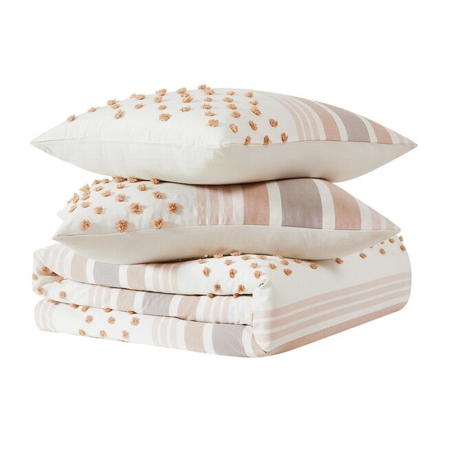 Mia Tufted Texture 3-Pc. Duvet Cover Set, , alternate image number 4