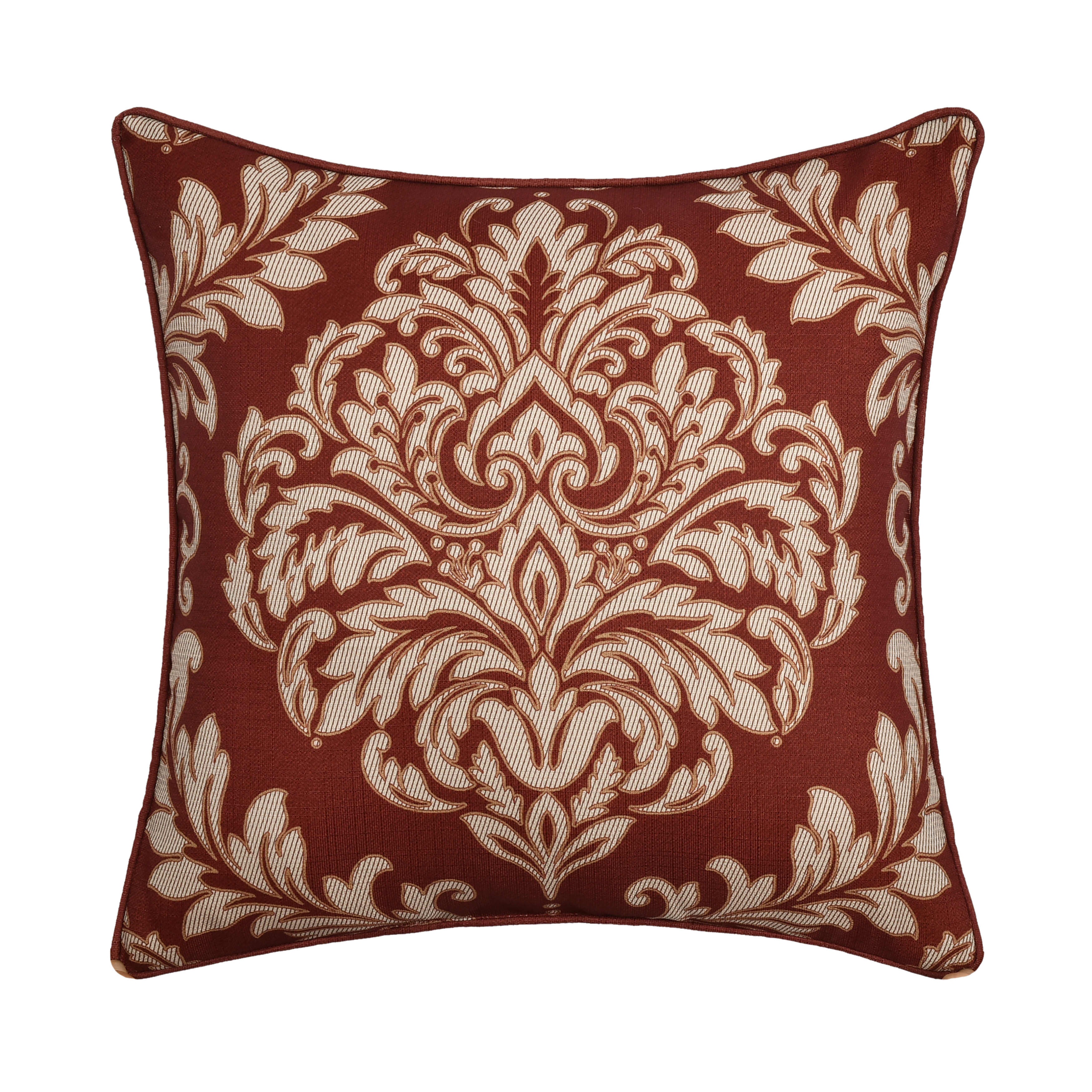 Lazia 20 Inch Square Decorative Throw Pillow, RED, hi-res image number 0
