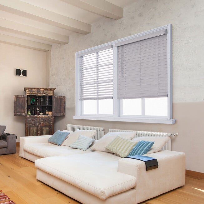 Cut-To-Width 2½" Distressed FW Blind, GRAY, hi-res image number 0