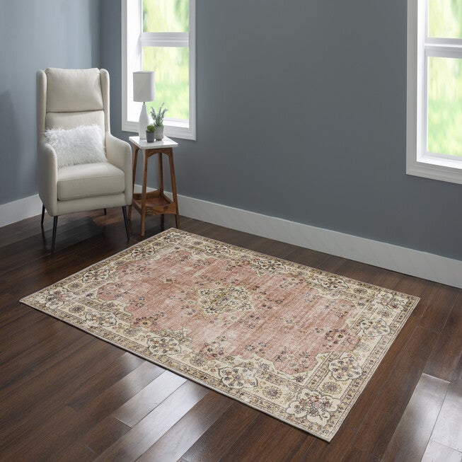 Washable Blanton Pink/Ivory Rug, , alternate image number null
