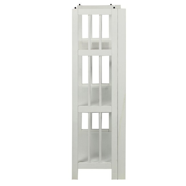 3-Shelf Folding Stackable Bookcase 27.5 inches Wide-White, , on-hover image number 1
