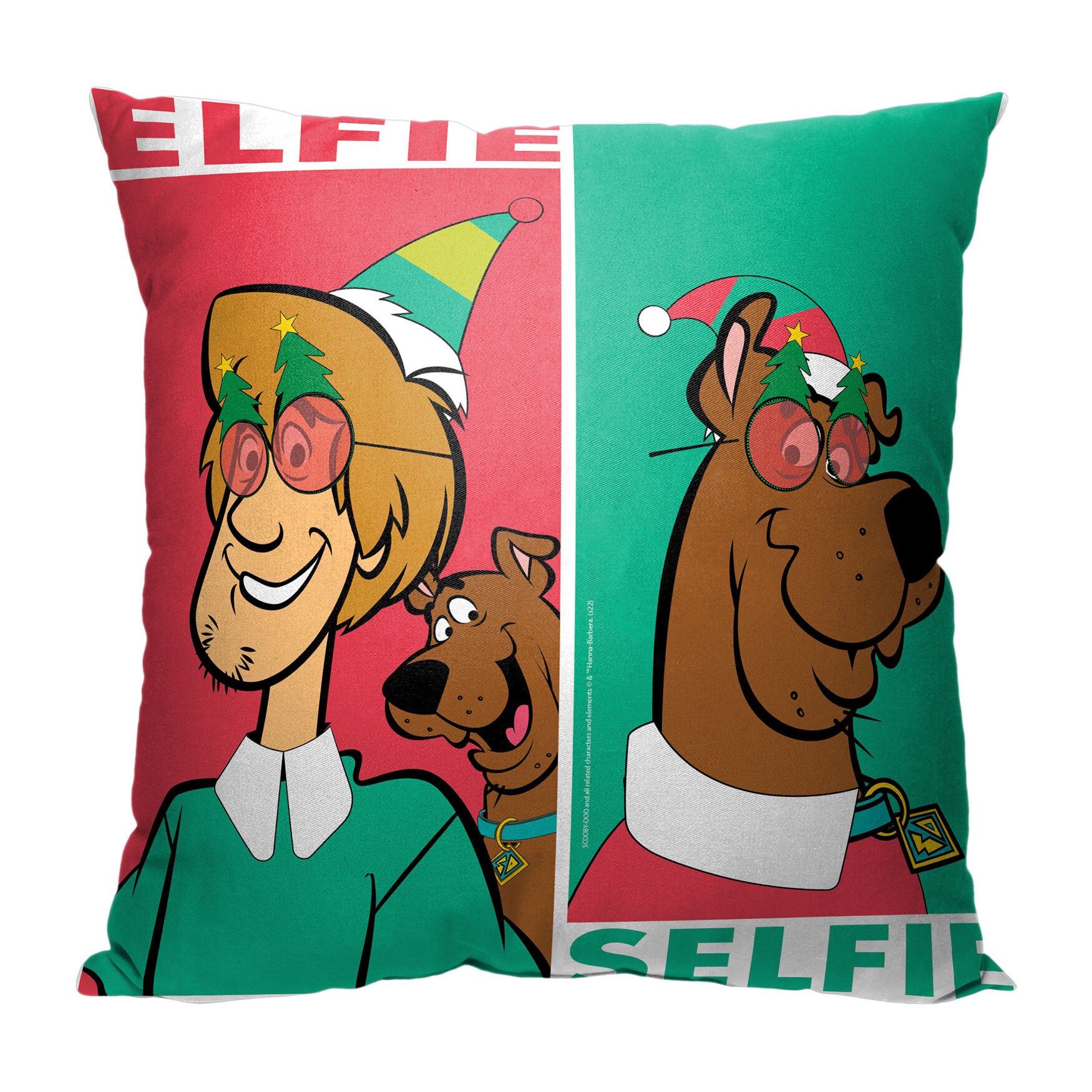 Wb Scooby Doo Elfie Selfie 18X18 Printed Throw Pillow, O, hi-res image number 0
