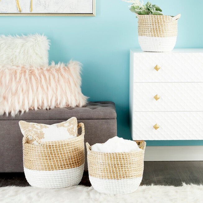 Cosmoliving By Cosmopolitan Set Of 3 Basket Storage Basket, , alternate image number null