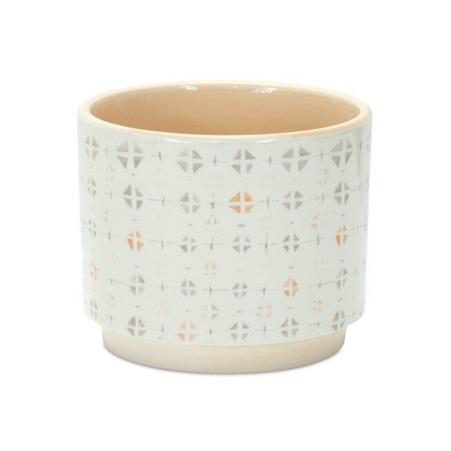 Pot (Set of 3) 5 inchesD x 4.25 inchesH Dolomite, WHITE/YELLOW, alternate image number 1
