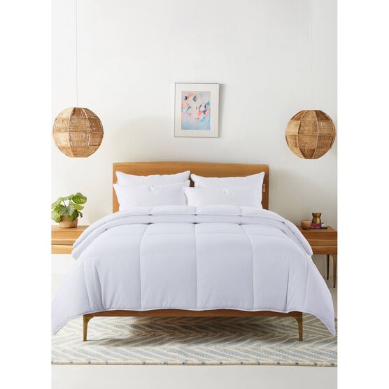 Cozy Down Alternative Reversible Comforter, White, WHITE, hi-res image number null