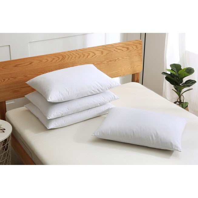 4 pack Soft Cover Nano Feather Filled Bed Pillows, WHITE, hi-res image number 0
