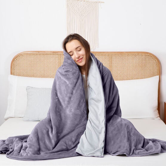 Crystal 15Lb Reversible Cooling Weighted 48X72 Blanket With Removable Cover Weighted Blanket & Cover, , alternate image number null