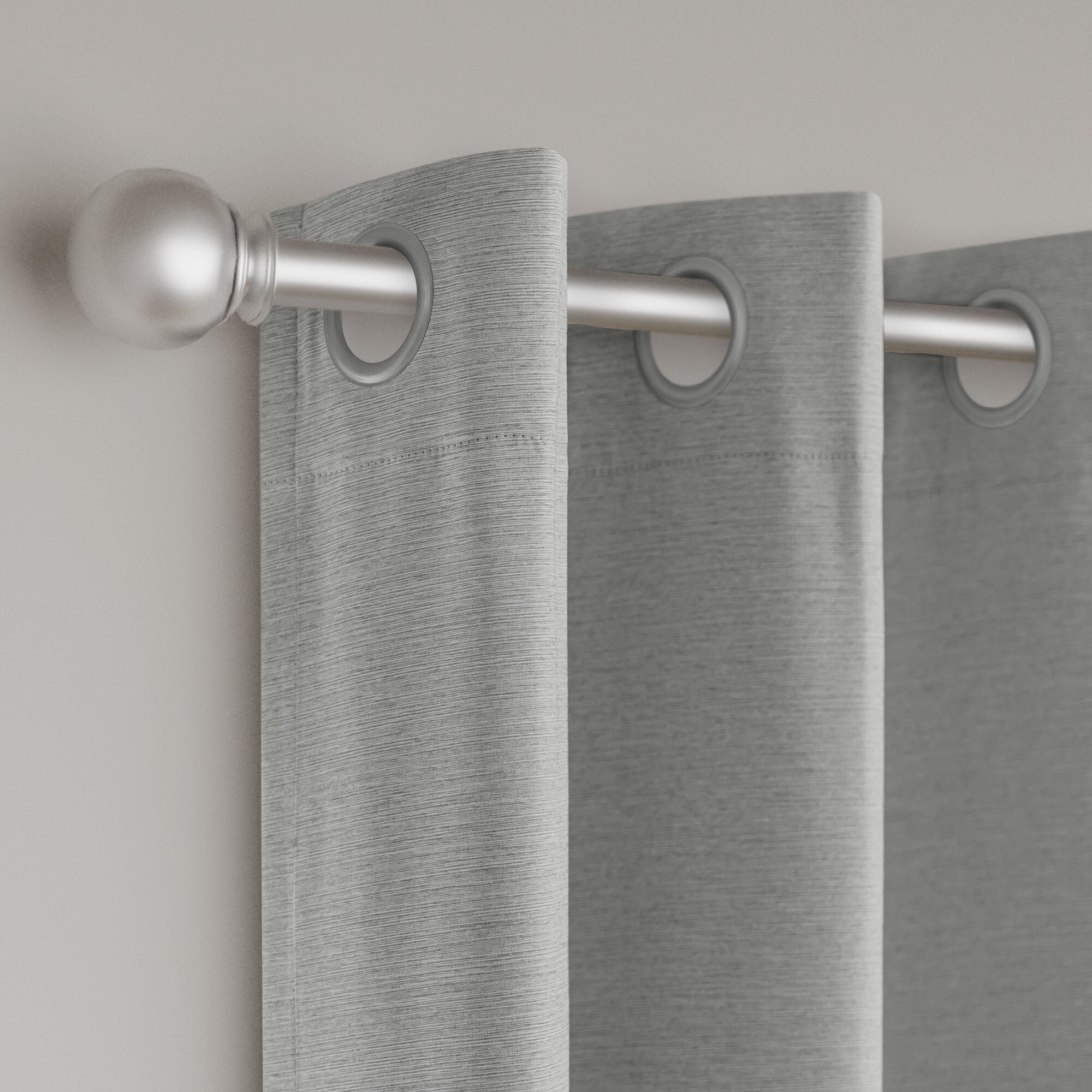Brushed 100% Blackout Grommet Pair, SILVER, alternate image number 2