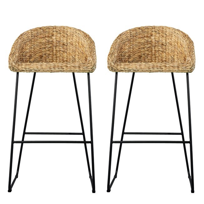 Landrine Water Hyacinth Bar Stools 2Pc Set, , on-hover image number 1