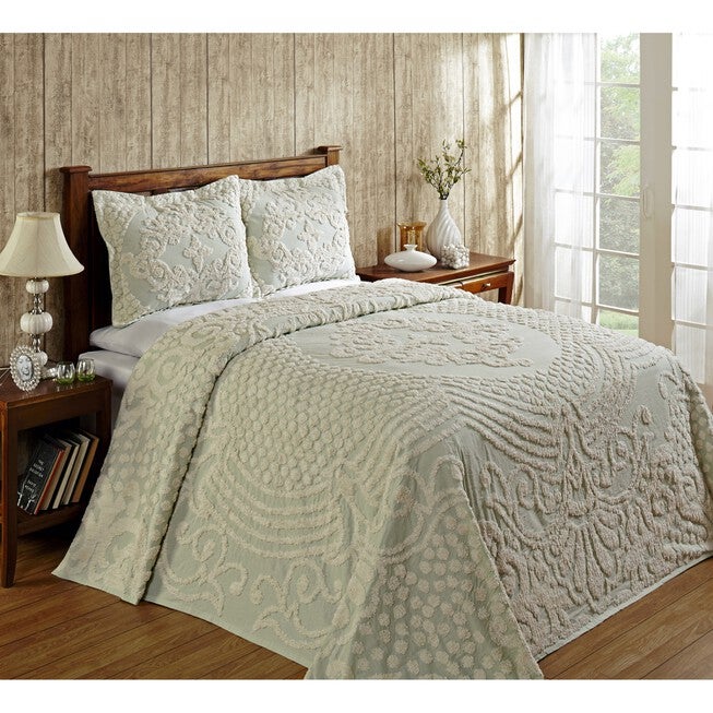 Tufted Chenille Bedspread , SAGE, hi-res image number 0