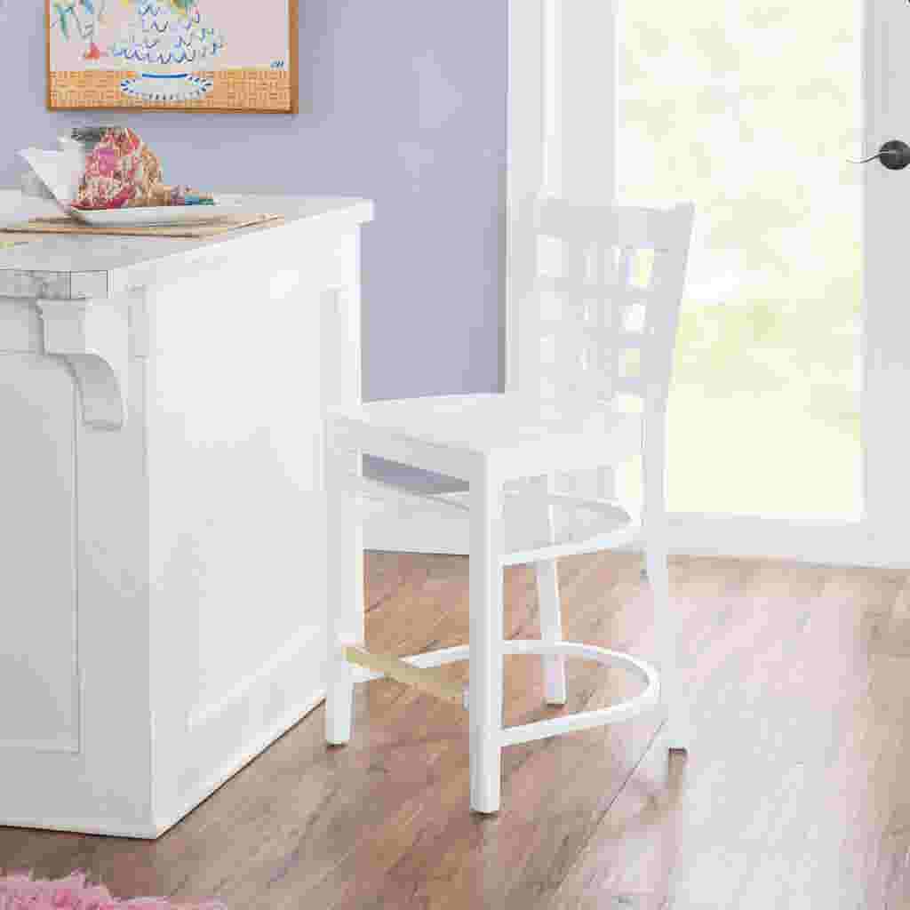 white counter stool in a kitchen